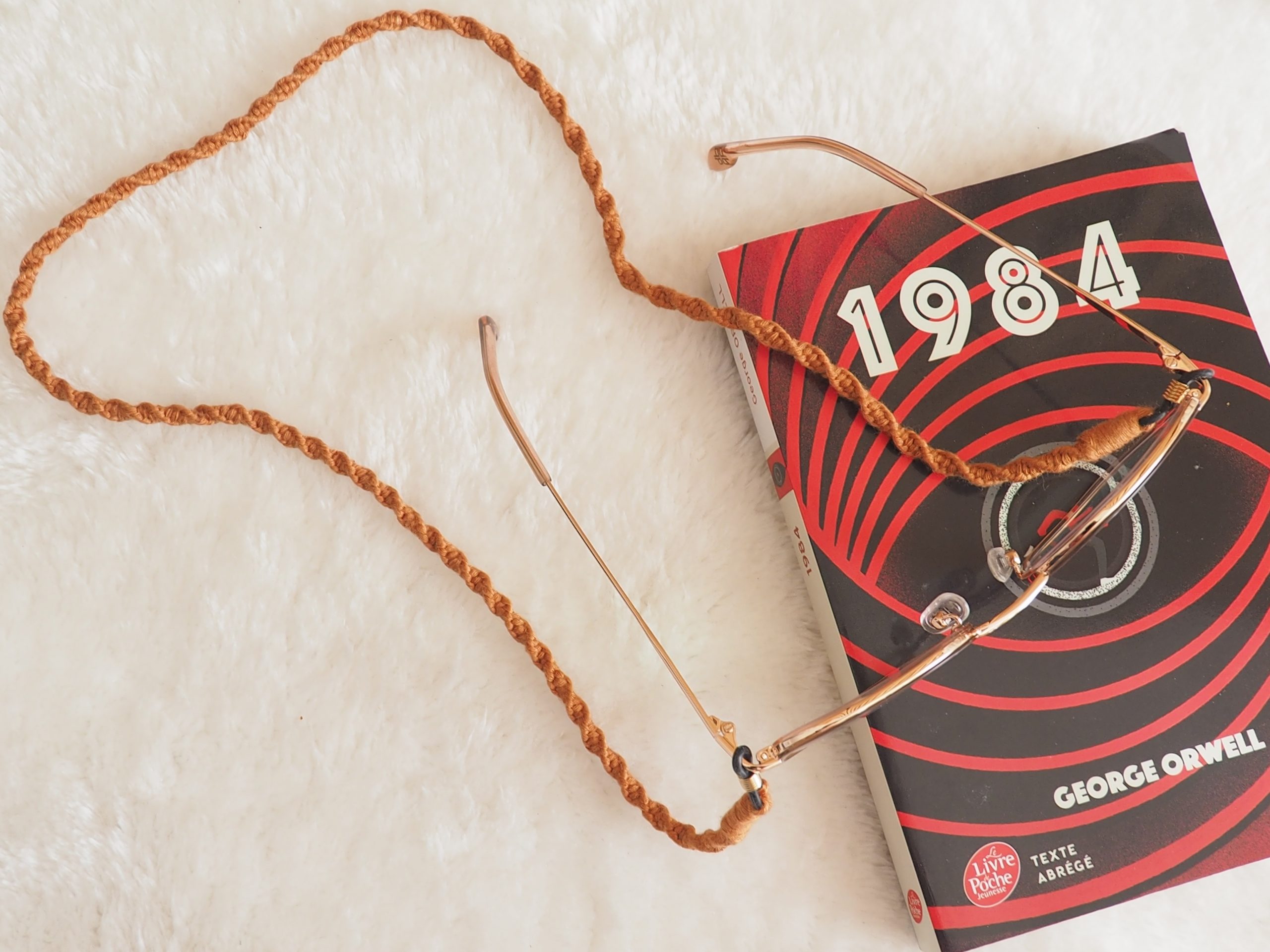 cordon pour lunette en macramé en fibre de bambou